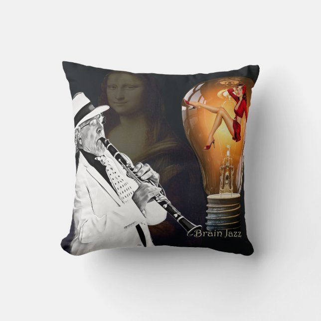 Brain Jazz Throw Pillow (Front)
