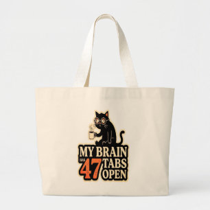 “Brain Loading… Please Wait” أ Large Tote Bag