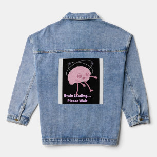 Brain Loading… Please Wait – Funny Comic Doodle Denim Jacket