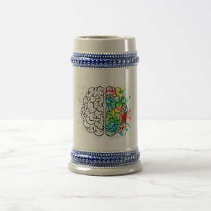 Brain mind psychology idea drawing beer stein