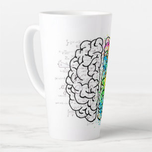 Brain mind psychology idea drawing latte mug