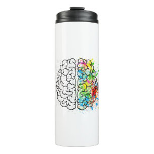 brain mind psychology idea drawing thermal tumbler