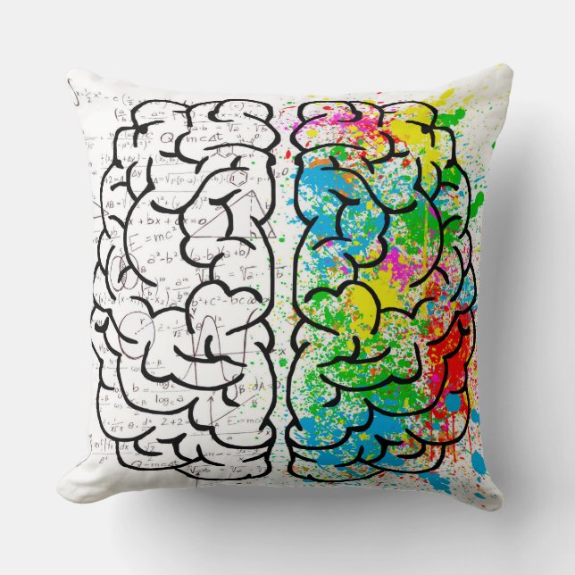 Brain mind psychology idea drawing throw pillow (Front)