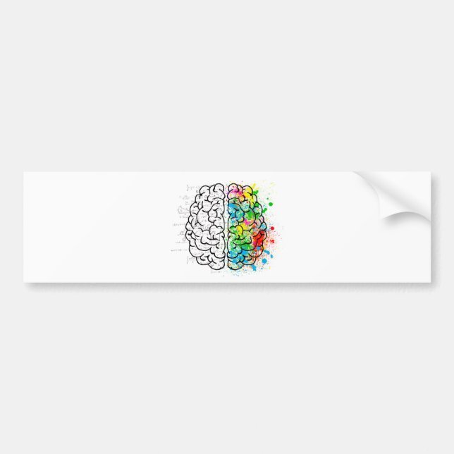 brain mind psychology idea hearts bumper sticker (Front)