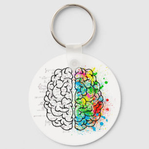 brain mind psychology idea hearts keychain