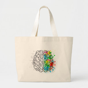 brain mind psychology idea hearts large tote bag