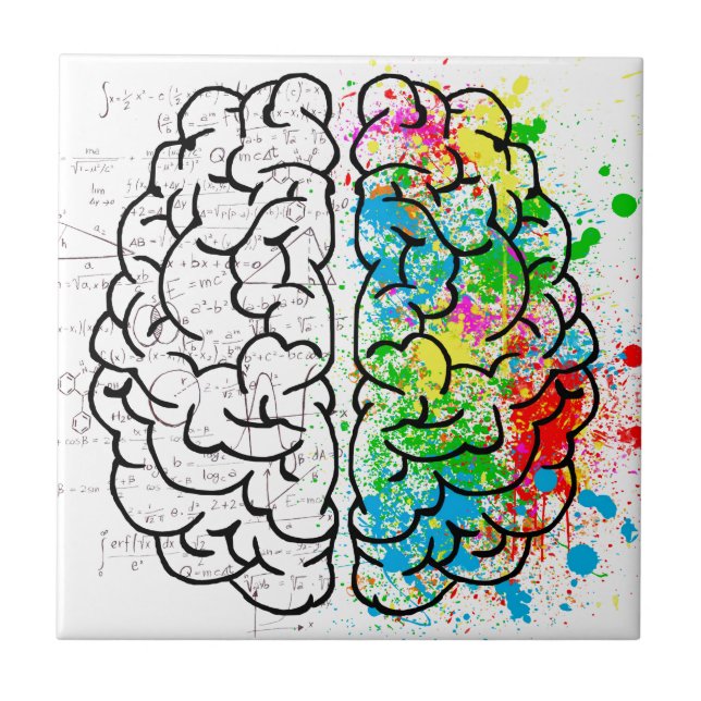 brain mind psychology idea hearts tile (Front)