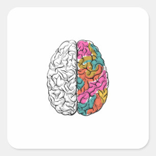 Brain Mind Pychology Idea Square Sticker