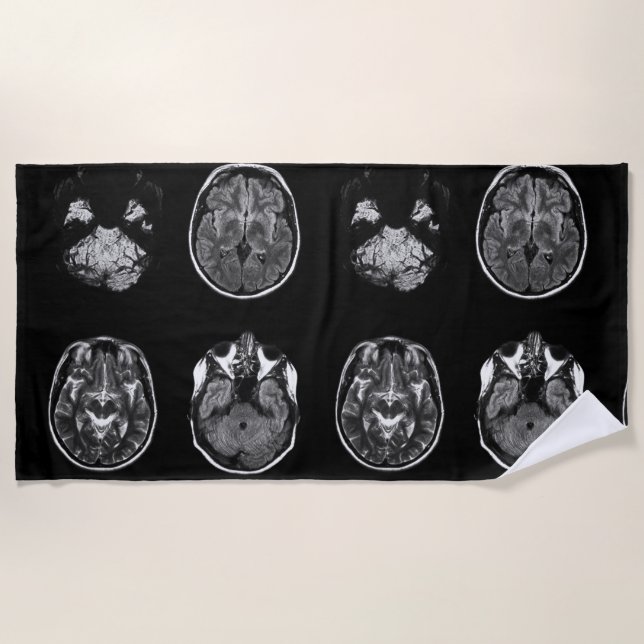 Brain MRI scan Beach Towel (Front)