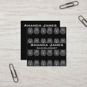 Brain mri scan square business card