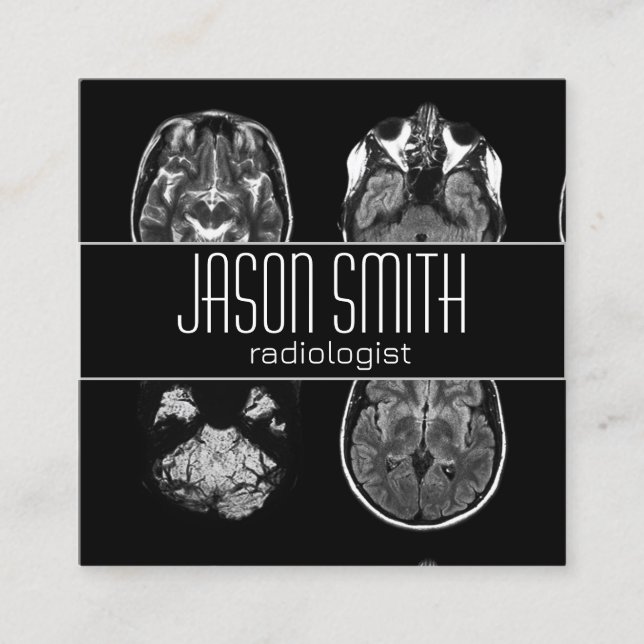 Brain MRI scan Square Business Card (Front)