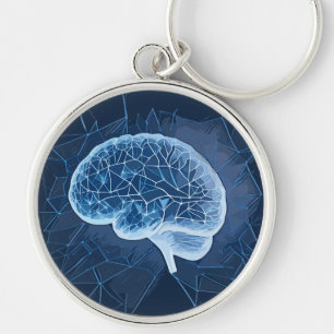 Brain Network Illustration - Neural Network Keychain