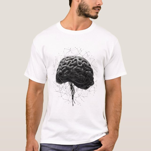 Brain Neural AI Deep Learning Computer Algorithm T-Shirt (Front)