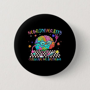 Brain Neurodiversity Celebrate The Spectrum Autism 2 Inch Round Button