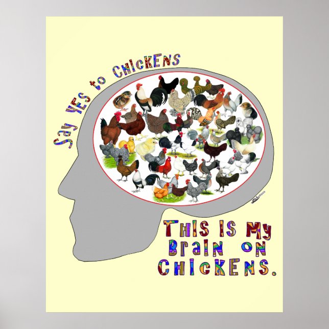 Brain On Chickens Poster (Front)