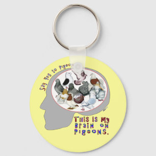 Brain On Pigeons Keychain