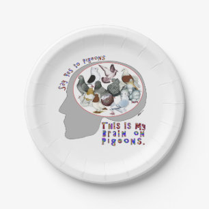 Brain On Pigeons Paper Plate