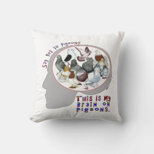 Brain On Pigeons Throw Pillow