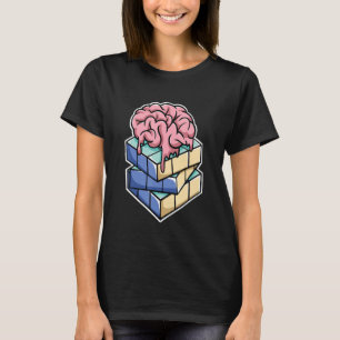 Brain on Puzzle Cube Speed Cubing Cuber's T-Shirt