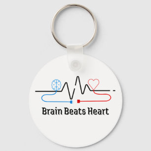 Brain Over Heart Keychain