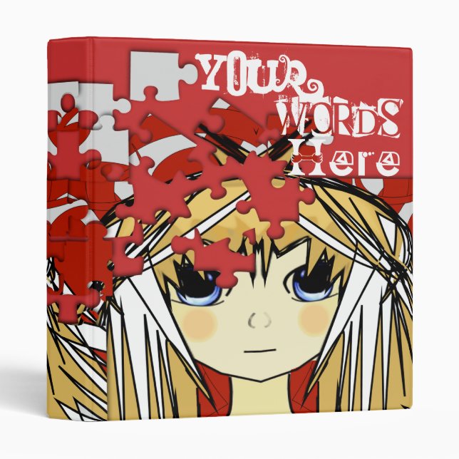 Brain Over Load Cute Anime Girls Binder (Front/Spine)