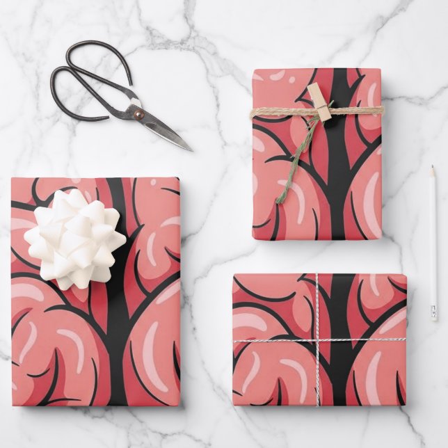 Brain Pattern Wrapping Paper Flat Sheet Set (Front)