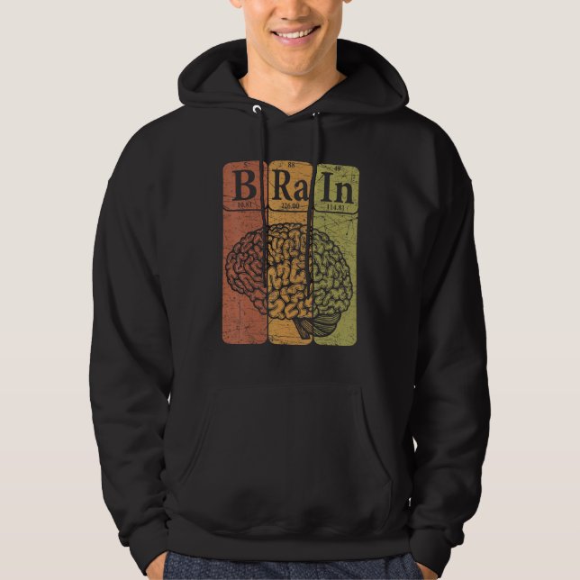 Brain Periodic Table Elements Neurologist Retro Ne Hoodie (Front)