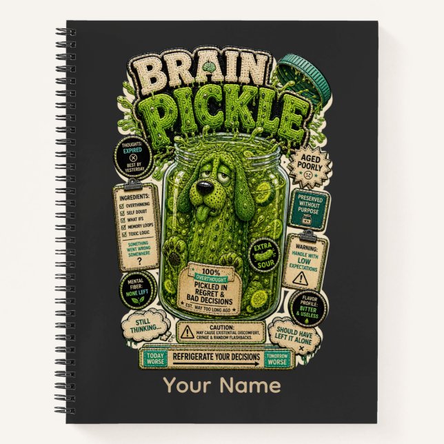 Brain Pickle Personalized Funny Office T-Shirt Notebook (Front)
