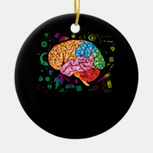 Brain Science And Art Neuroscience Neurologist Ceramic Ornament