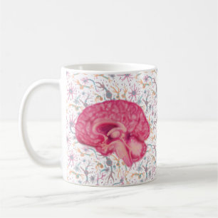 Brain Section View and Neuron pattern Coffee Mug