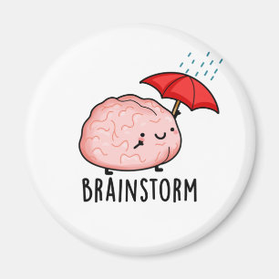 Brain Storm Funny Anatomy Pun  Magnet