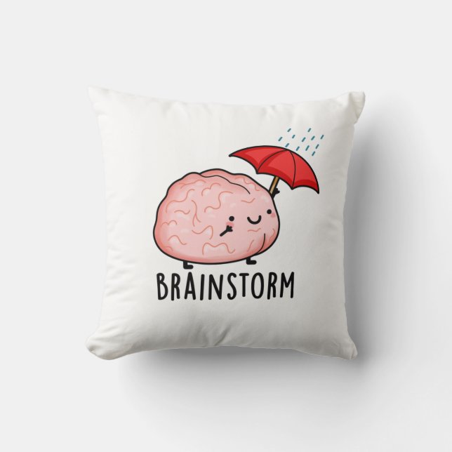 Brain Storm Funny Anatomy Pun  Throw Pillow (Front)