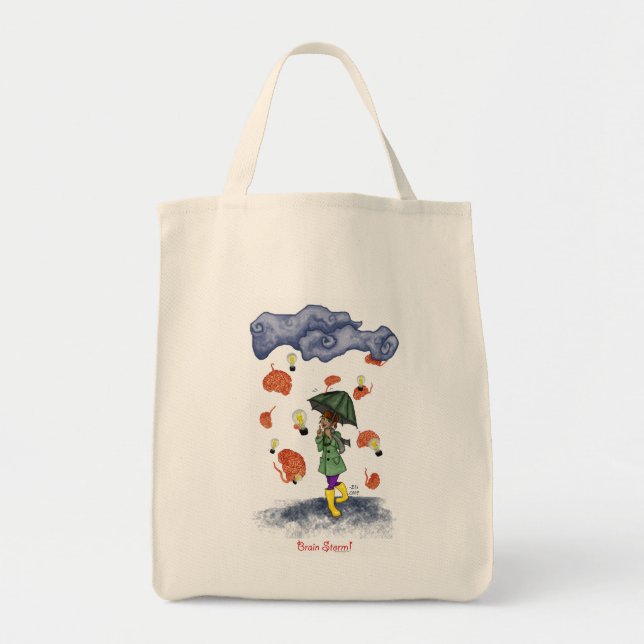 Brain Storm! Organic Grocery Tote Bag (Front)