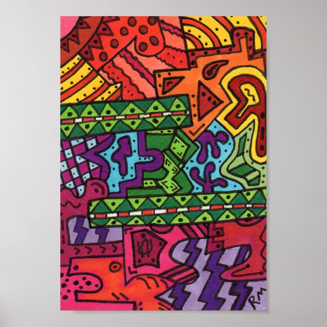 Brain Terrain #36 Abstract Art Mini Poster (Front)