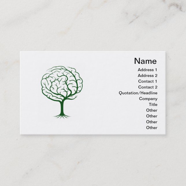 Brain tree illustration business card (Front)