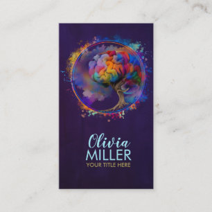 Brain Tree of life - Colorful Foliage Business Card