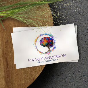 Brain Tree of life - Colorful Foliage Business Card