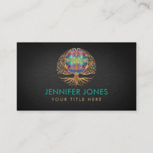 Brain Tree of life - Colorful Leaves Business Card