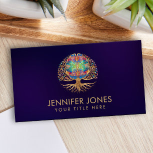 Brain Tree of life - Colourful Leaves Business Card