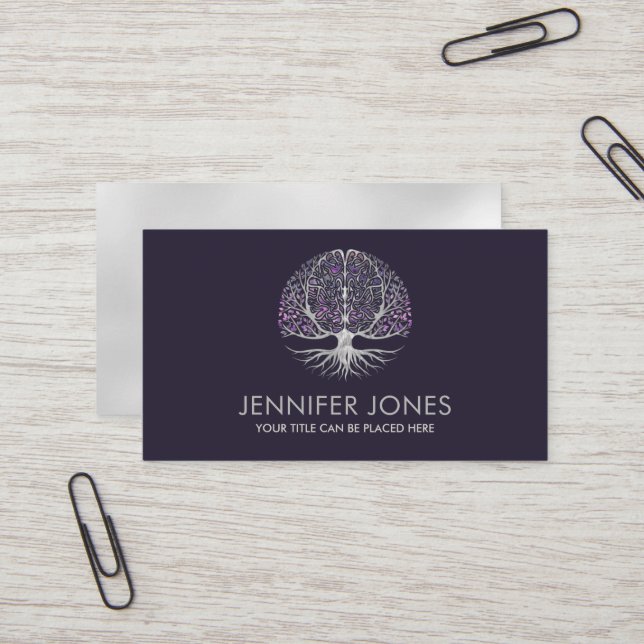 Brain Tree of life - Fluorite and Pearl Business Card (Front/Back In Situ)