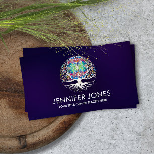 Brain Tree of life - Pearl , Colorful Leaves Business Card