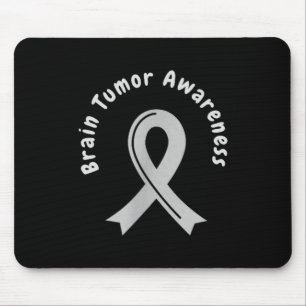 Brain tumor awareness ribbon in may wear gray mouse pad
