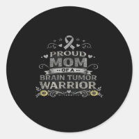 Brain tumor awareness warrior mom gray ribbon