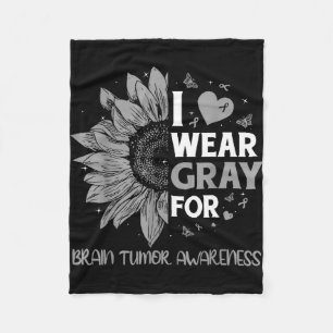 Brain tumor awareness wear gray in may strong fleece blanket