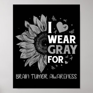 Brain tumor awareness wear gray in may strong poster