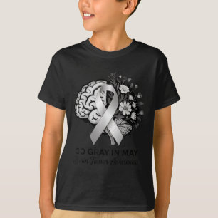 Brain Tumor Awareness Wear Gray In May Strong Warr T-Shirt
