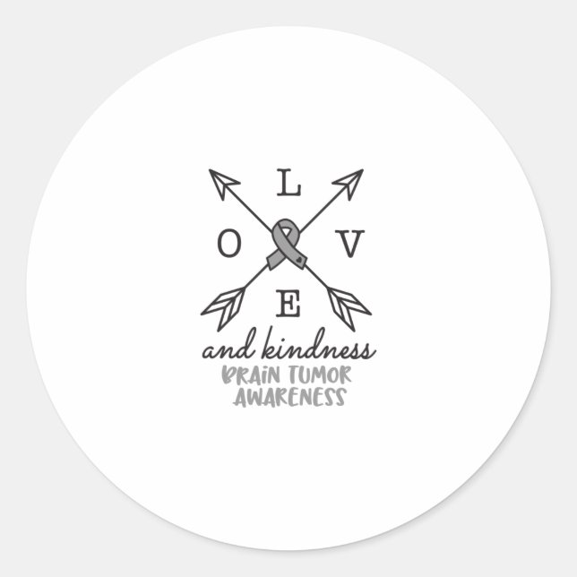 Brain Tumour Awareness, brain cancer Classic Round Sticker (Front)