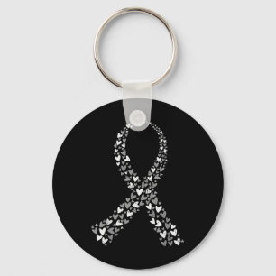 Brain Tumour Awareness Brain Cancer Grey Ribbon Me Keychain