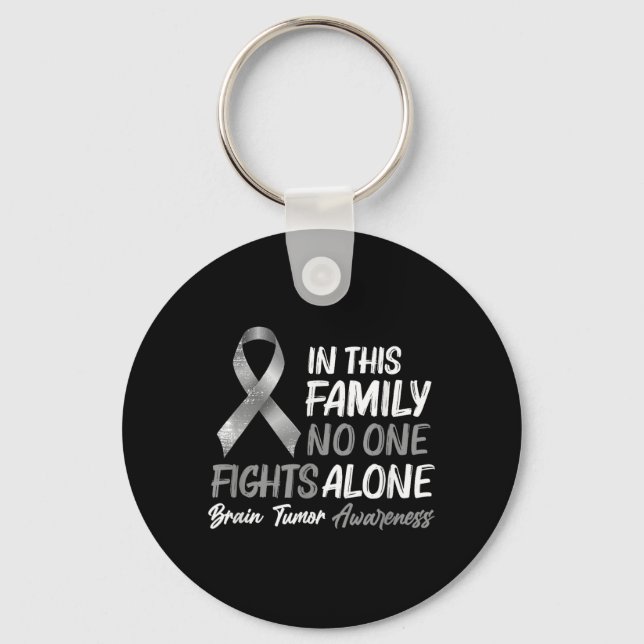 Brain Tumour Awareness - Brain Cancer Support Keychain (Front)