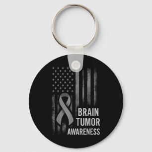 Brain Tumour Awareness Go Grey In May Brain Cancer Keychain